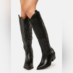 Black cowboy western boots